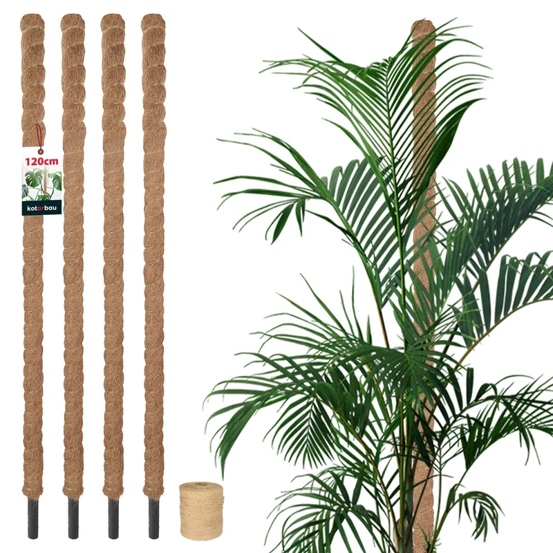 KOTARBAU® 4er Set Moosstab für Monstera Kokos Natural ⌀3,2 x 120cm Pflanzenstab Rankhilfe für Monste