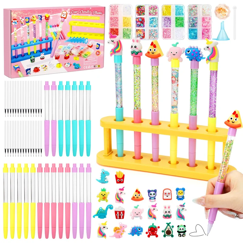 SKAMORI Stifte Selber Machen Set Kinder mit 100+ Zubehörteilen, 20 Stück Mein Stifte Atelier für Bas